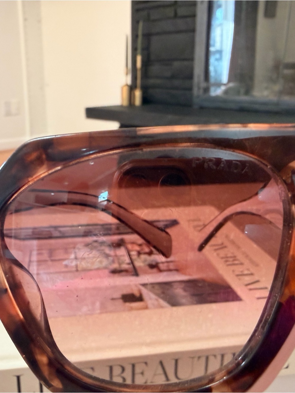 Prada Women’s Tortoiseshell and Beige Sunglasses - Brown Gradient Lenses - Picture 4 of 15